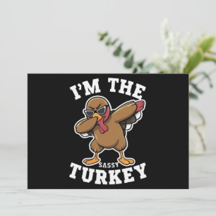 Sassy Turkey Matching Family Thanksgiving Party  Invitation