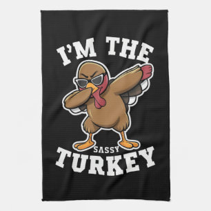 Sassy Turkey Matching Family Thanksgiving Party  Kitchen Towel