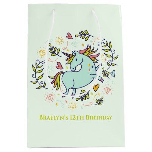 Sassy Unicorn Magical Birthday Medium Gift Bag