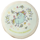 Sassy Unicorn Magical Birthday Sugar Cookie (Front)