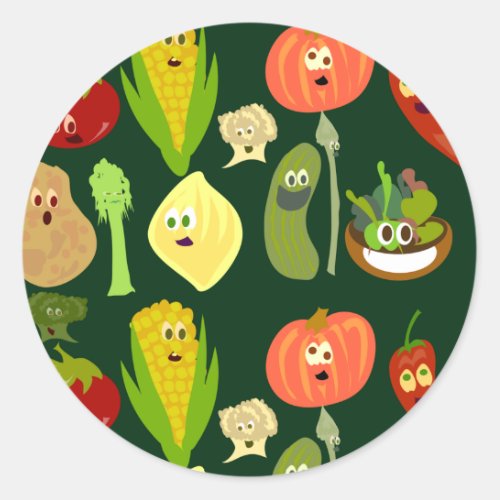 Sassy Veggies Classic Round Sticker