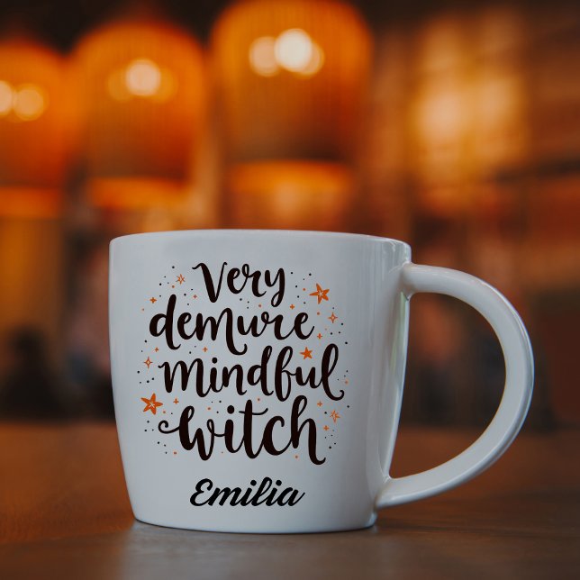 Sassy Very Demure Mindful Witch Halloween Name  Coffee Mug (Creator Uploaded)