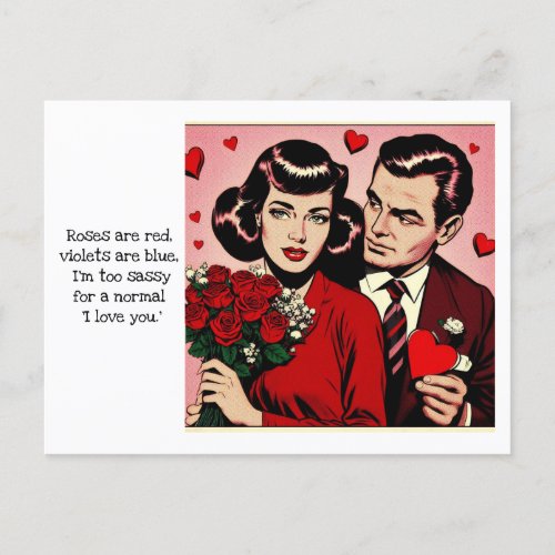 Sassy Vintage Comic Valentine with quote Postcard