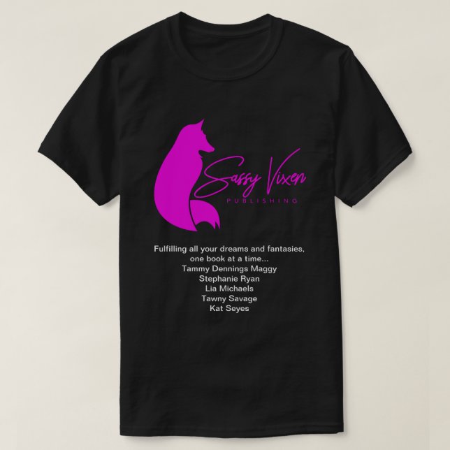 Sassy Vixen Publishing Exclusive Authors Prpl Vixe T-Shirt (Design Front)