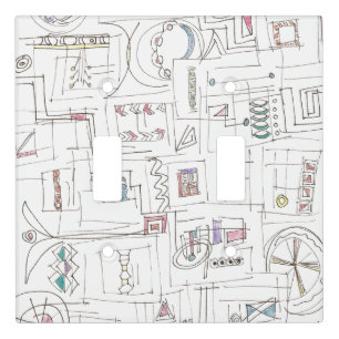 Sassy-Whimsical Ink Doodle Art Light Switch Cover