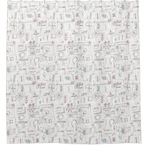 Sassy_Whimsical Pattern Print Shower Curtain