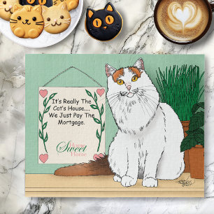 Sassy White Orange Sweet Cat Kitty Home Humor Jigsaw Puzzle