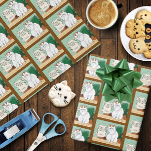Sassy White Orange Sweet Cat Kitty Home Humor Wrapping Paper