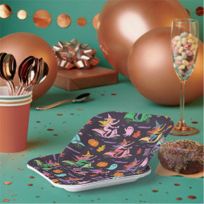 Sassy Witch Moped Pattern –Cute Pastel Witches  Paper Plates