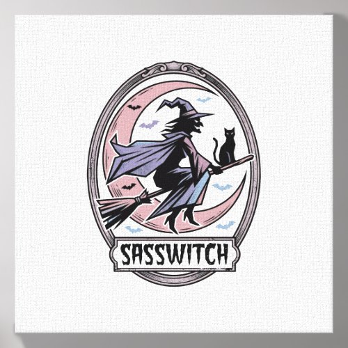 Sassy Witch Shirt Vintage Halloween Art_1 Canvas Photo Tile