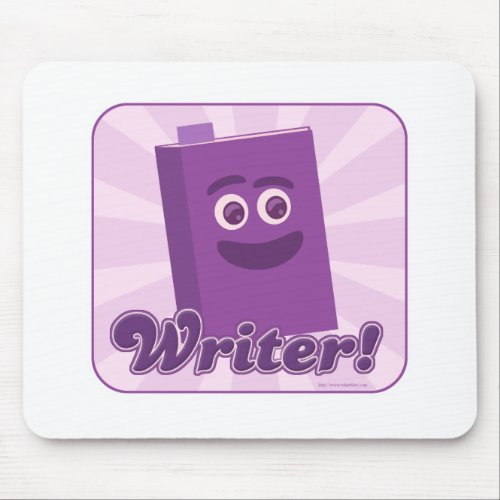 Sassy Writer Purple Book Pal Cartoon Fun Mouse Pad