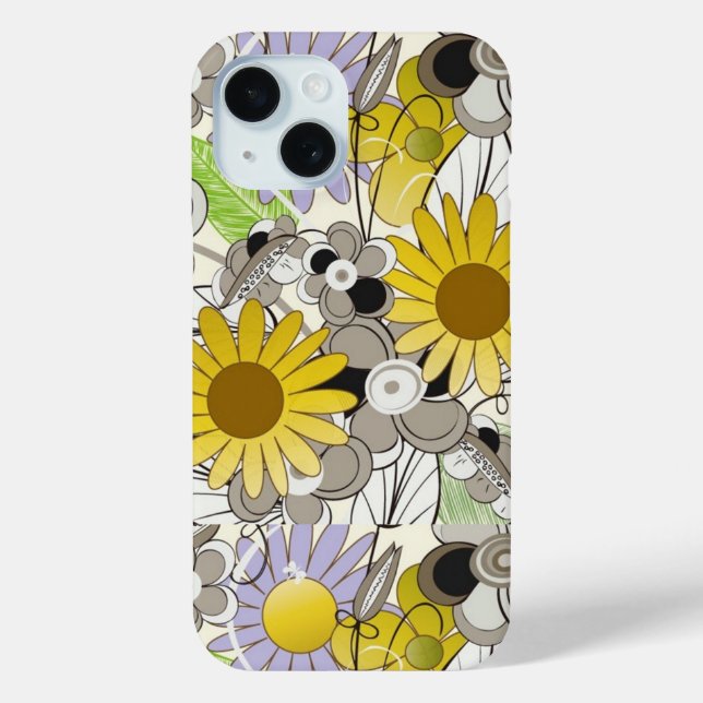 Sassy Yellow Flowered   Case-Mate iPhone Case (Back)