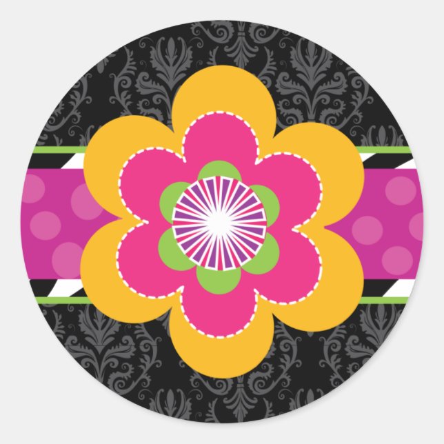 Sassy Zebra and Floral Stickers (Front)