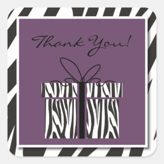 Sassy Zebra Baby Shower Thank You Stickers