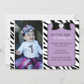 Sassy Zebra Birthday Party Invitation