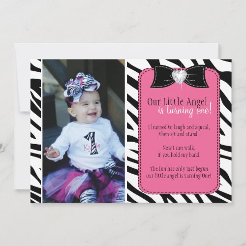 Sassy Zebra Birthday Party Invitation