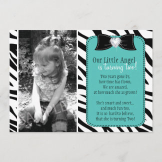 Sassy Zebra Birthday Party Invitation