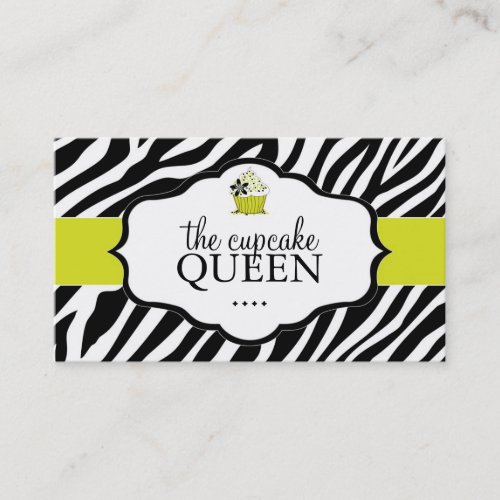 Sassy Zebra Cupcake Business Card