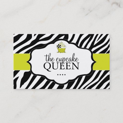 Customizable Sassy Zebra Cupcake Business Card