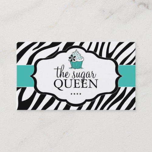 Sassy Zebra Cupcake Business Card