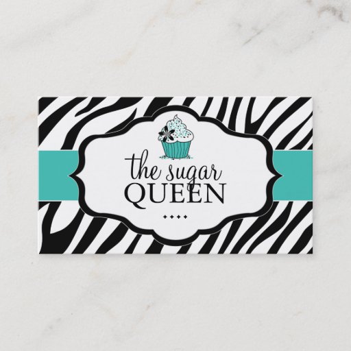 Customizable Sassy Zebra Cupcake Business Card