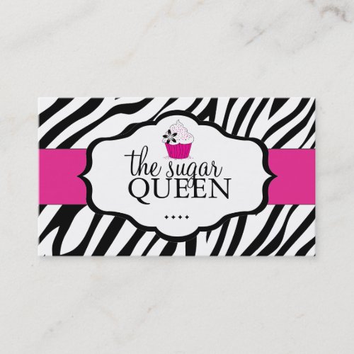 Sassy Zebra Cupcake Loyalty Cards Business Card Templates