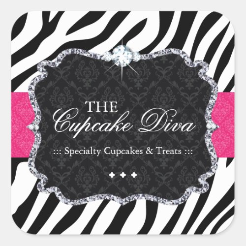Sassy Zebra Cupcake _ Packaging Stickers