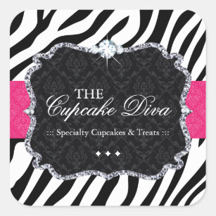 Sassy Zebra Cupcake - Packaging Stickers