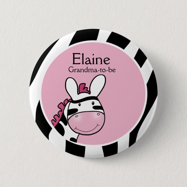 SASSY ZEBRA DIVA NAME TAG Personalized Button (Front)