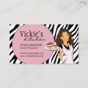 Sassy Zebra Print Bakery Business Card