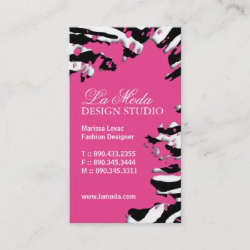 Sassy Zebra Print  Business Card by colourfuldesigns at Zazzle