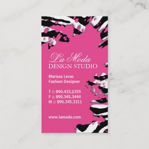 Customizable Sassy Zebra Print  Business Card