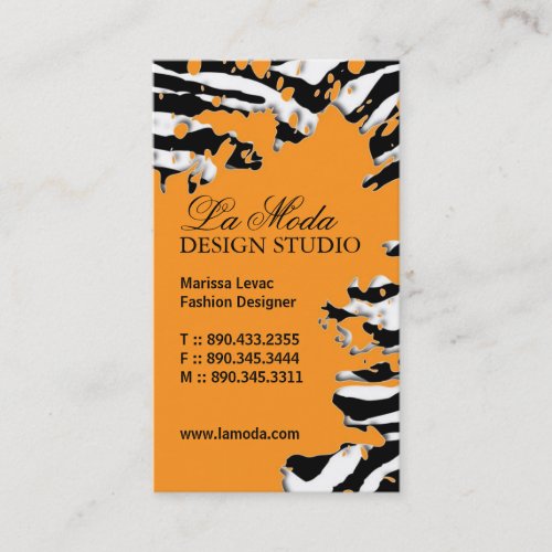 Sassy Zebra Print  Business Card
