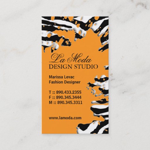 Customizable Sassy Zebra Print  Business Card