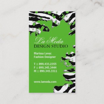 Sassy Zebra Print  Business Card by colourfuldesigns at Zazzle