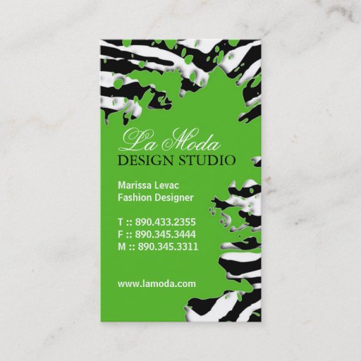 Customizable Sassy Zebra Print  Business Card