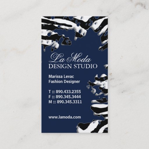 Customizable Sassy Zebra Print Business Card