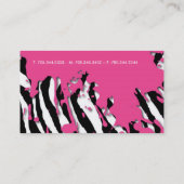 Sassy Zebra Print Business Cards (Back)