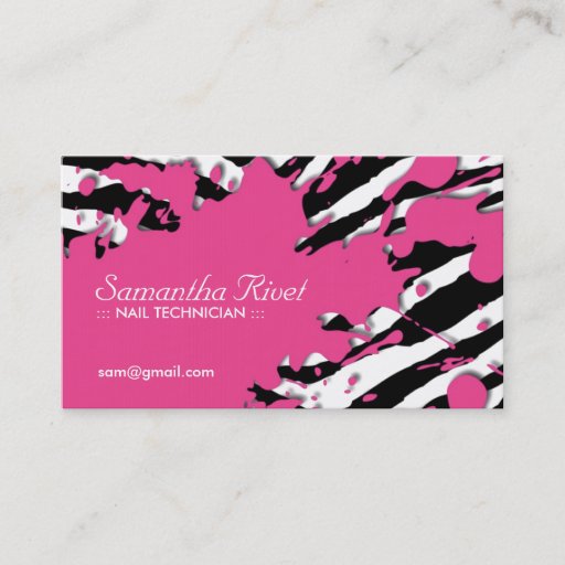 Customizable Sassy Zebra Print Business Cards