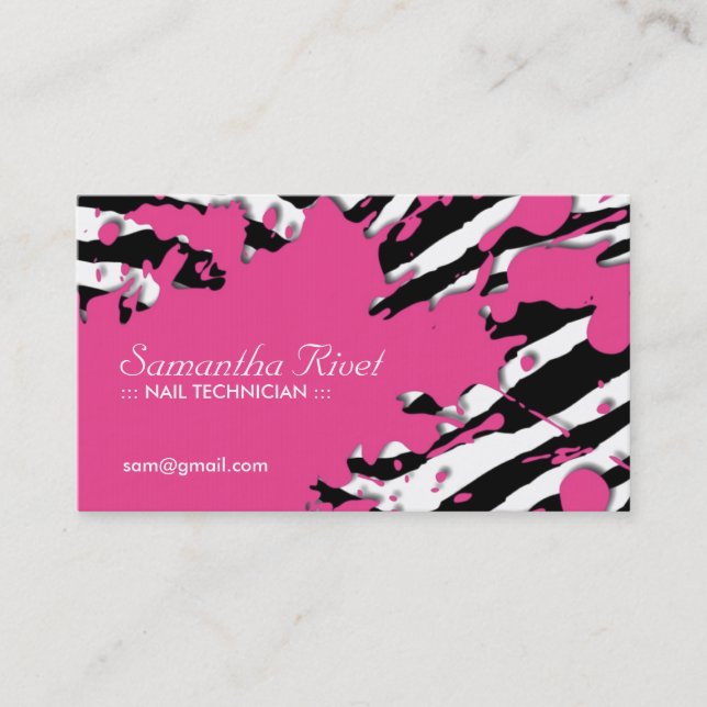 Sassy Zebra Print Business Cards (Front)