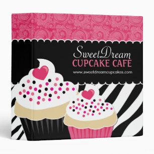 Sassy Zebra Print Cupcake Binder
