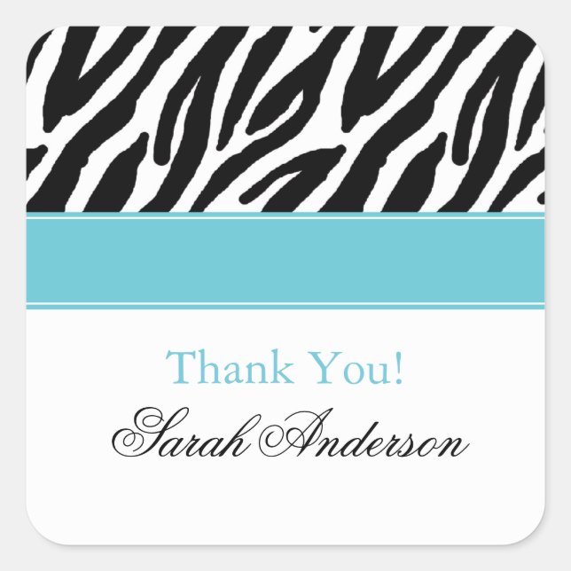 Sassy Zebra Stripes Square Sticker (Front)