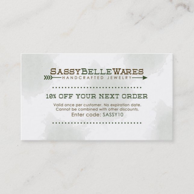 SassyBelleWares Custom Cards (Discount) (Front)