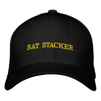 Sat Stacker Hodl Tight Bitcoin Crypto Yellow Text Embroidered Baseball Cap
