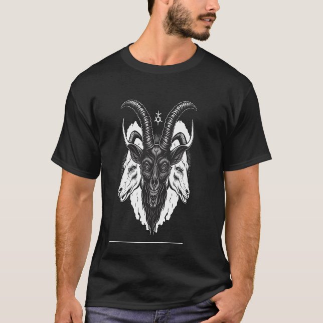 Satan Baphomet  Occult Gothic and Horror T-Shirt (Front)
