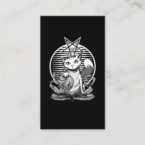 Satan Cat Fortune Teller Witchy Goth Kitten Business Card