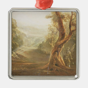 Satan Contemplating Adam and Eve in Paradise, from Metal Ornament