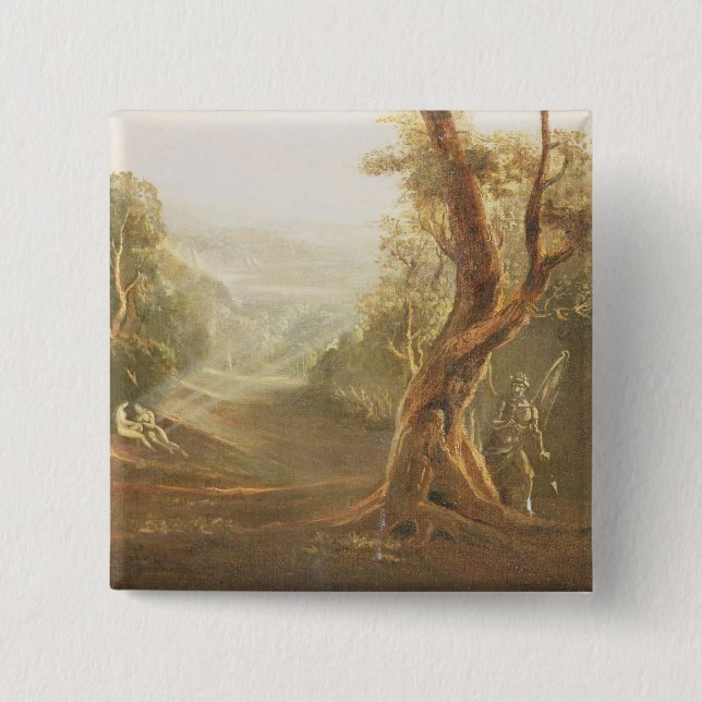 Satan Contemplating Adam and Eve in Paradise, from Pinback Button (Front)