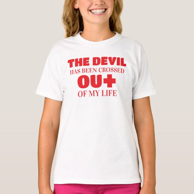 Satan crossed out, Jesus in T-Shirt (Front)