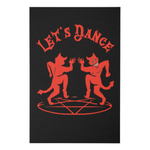 Satan Dance Baphomet Occult Satanism Faux Canvas Print